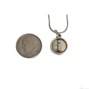 Initial I pendant on 18" Silver Plated Snake Chain Necklace NWOT